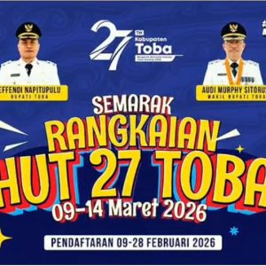 Horas Toba! 👋✨Kabar gembira! Pendaftaran rangkaian lomba HUT ke-27 Kabupaten Toba resmi DIPERPANJANG hingga 28 Februari 2026! 🥳 Horas Toba! 👋✨Kabar gembira! Pendaftaran rangkaian lomba HUT ke-27 Kabupaten Toba resmi DIPERPANJANG hingga 28 Februari 2026! 🥳
